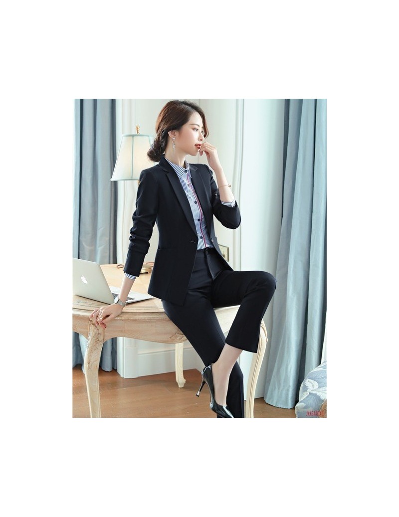 Pant Suits Formal Ladies Black Blazer Women Business Suits with Pant and Jacket Set Work Wear Office Uniform Design Styles - ...