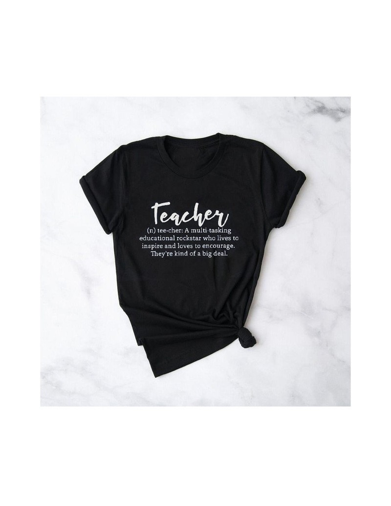 PLUS SIZE Teacher T Shirt Women Summer Definition School TShirt Female Cotton Short Sleeve Tee Shirt Femme Drop Shopping - b...