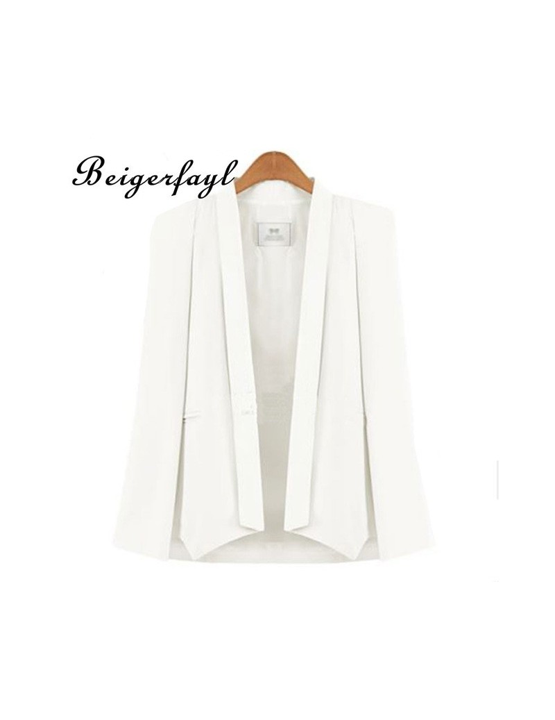 Blazers 2019 Blazers Plus Size Vintage Enteritos Largos De Mujer Elegantes White Blazer Feminino Long Sleeve Office Wear 1039...