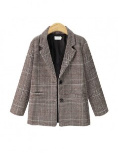 Blazers XL-5XL Plus size Vintage Plaid Women Blazer Pocket Jackets Single Breasted Jacket Female Suits Coat Large Size Blazer...