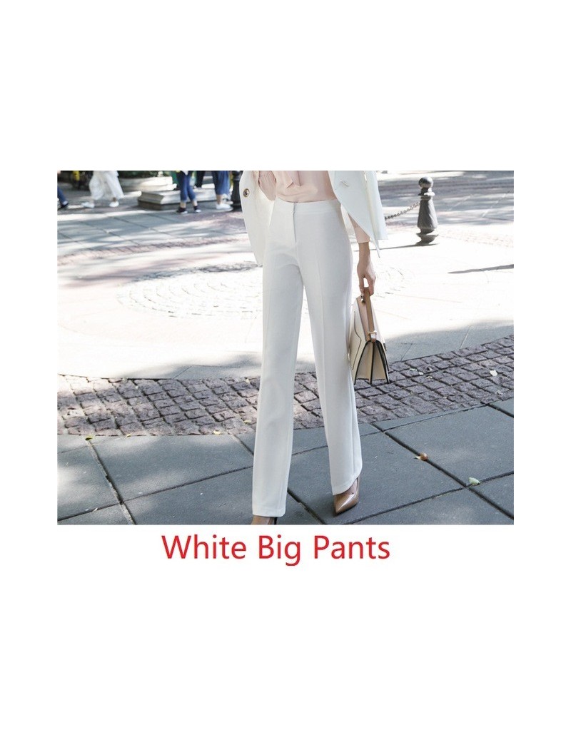 Fashion White Wide Leg Pants Spring Fall Trendy Leggings Pants Female Trousers Capris Office Ladies Uniform Styles Business ...