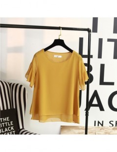 Blouses & Shirts New product Women's blouse 2019 Summer Flare sleeve Chiffon shirt O-neck Casual blouse Plus Size Loose Femal...