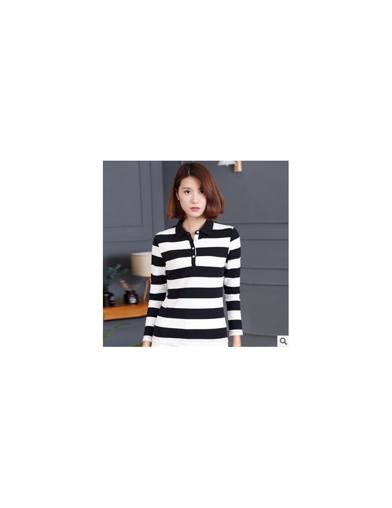 High quality Cheap Casual Long Sleeve Stripe Tops Pure Cotton Polo Shirts Autumn Women Polo Shirt Plus Size Woman Clothing -...