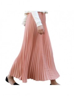 Skirts 2019 Spring Women Long Skirts Fashion Womens Solid Pleated Elegant Midi Elastic Waist Maxi Skirt Faldas Mujer Saias Sk...