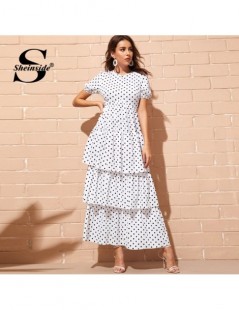 Dresses Elegant Puff Sleeve Dress Women 2019 Summer Layered Ruffle Hem Dresses Ladies Short Sleeve High Waist A Line Dress - ...