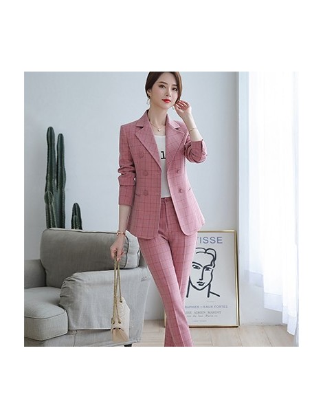fashion pink Plaid blazer women England style girl jackets outwear Casual Coat plus size 5XL Soft thick fabric for winter - ...