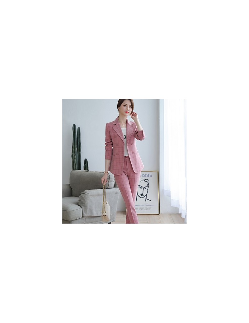 Blazers fashion pink Plaid blazer women England style girl jackets outwear Casual Coat plus size 5XL Soft thick fabric for wi...