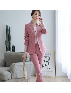 fashion pink Plaid blazer women England style girl jackets outwear Casual Coat plus size 5XL Soft thick fabric for winter - ...