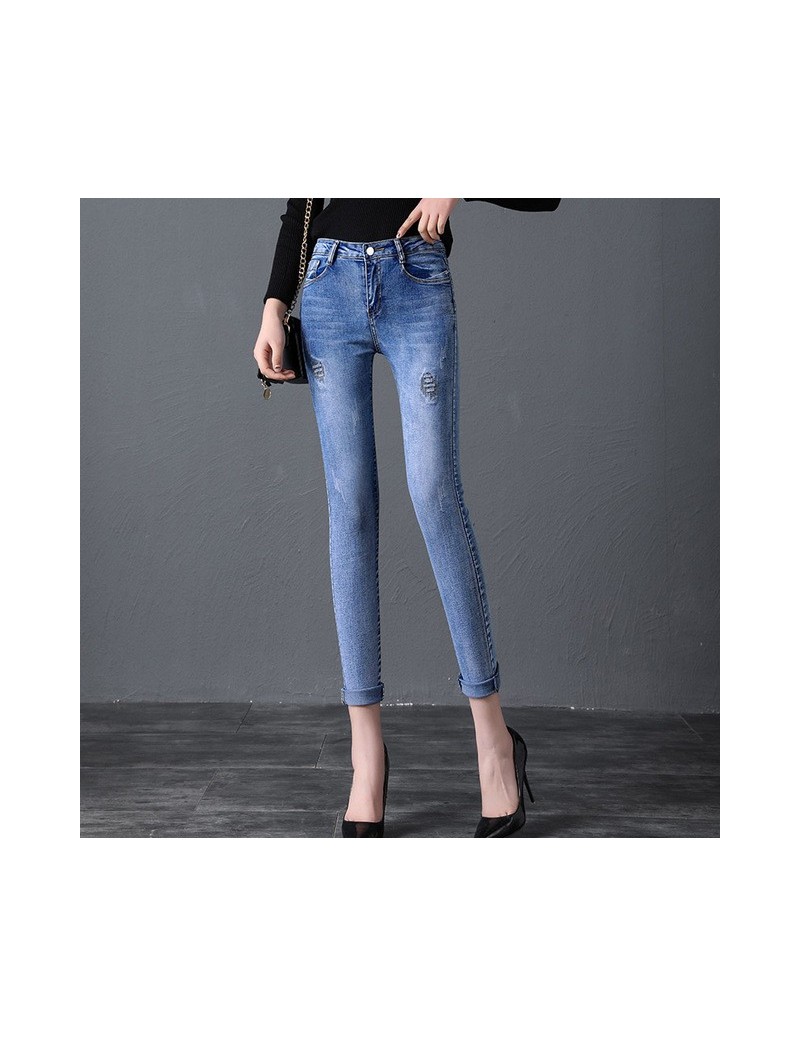 2019 Autumn Slim fit Pencil Jeans Woman Plus Size Stretch jeans Ladies women Blue jeans High Waist pants jeans mujer - Light...