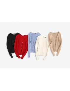 Cardigans 2019 Spring New Stylish Knitting Single Breasted Pearl Cardigan Sweater Woman Deep V-neck Long Sleeve Jumper kledin...