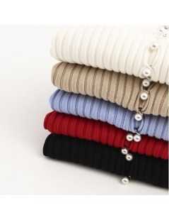 Cardigans 2019 Spring New Stylish Knitting Single Breasted Pearl Cardigan Sweater Woman Deep V-neck Long Sleeve Jumper kledin...