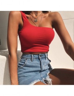 Tank Tops Women Lady Female One Shoulder Crop Tops Sleeveless T-Shirt Tank Tops Summer Beach Vest Bare Midriff Summer Fashion...