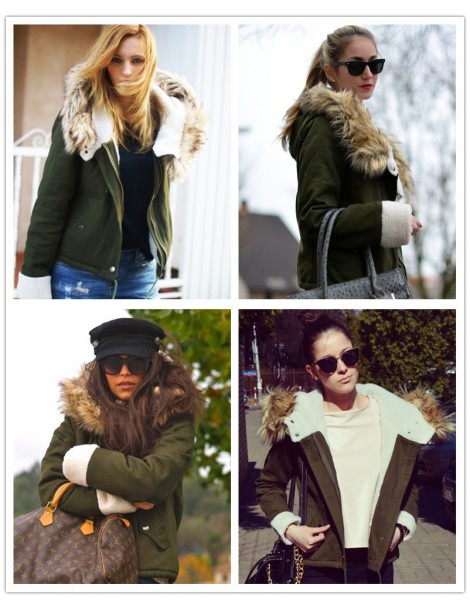 Parkas Winter/Spring Designer Fashion Women's Outwear Short Causal Solid Fur Hooded Warm Long Sleeve Drawstring Coat - green ...