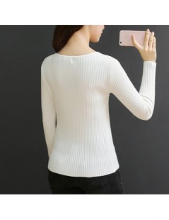 Pullovers Elasticity Soft Women Sweater Autumn Pullovers Knitted Sweaters Women V Neck Sexy Slim Knit Coat Female Blouse Wint...