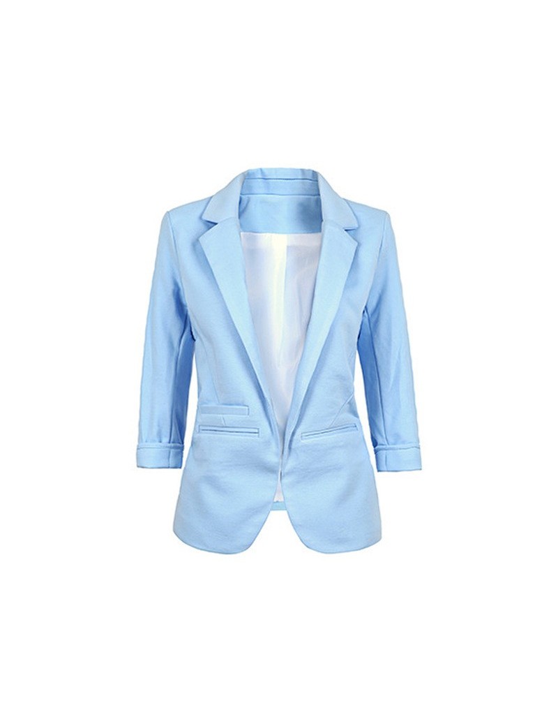 Blazers 2019 Candy Color Seven-point Sleeves Small Suit Commuter Models Slim Women Blazers Casual Womens Clothing 6220 - LIGH...