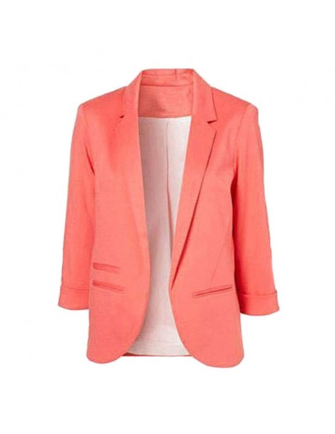 Blazers 2019 Candy Color Seven-point Sleeves Small Suit Commuter Models Slim Women Blazers Casual Womens Clothing 6220 - LIGH...