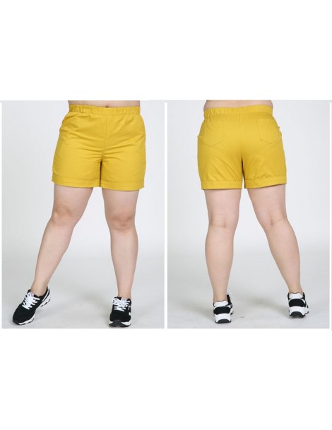 Shorts Large Size 7XL 6XL Summer Women Casual Extra Large Shorts Mid Waist Elastic Waist Cotton Plus Size SHORT LQ01 - Sky Bl...