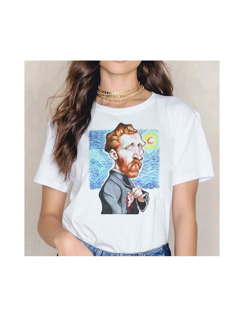 T-Shirts mona lisa Van Gogh T Shirt hip hop Women Art Top TShirt Harajuku Funny Print T-shirt Ullzang Fashion Tees clothes Fe...