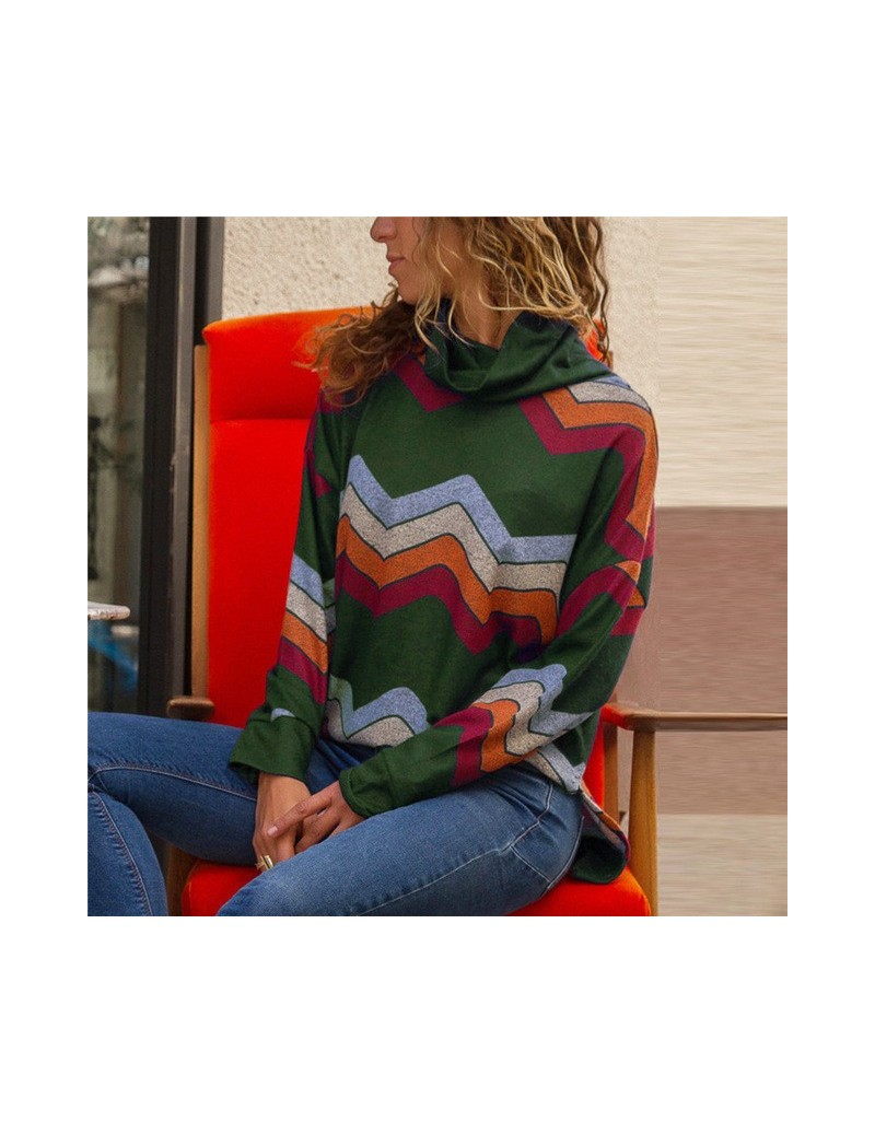 Pullovers Turtleneck Sweater 2019 Women Striped Sweater for Women Long Sleeve Pullovers Casual Cotton Sweater Female Top Jump...