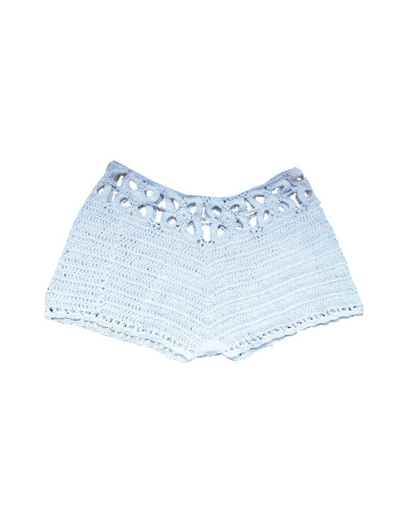 2019 Brand New Women Hot Summer Shorts Knie Crochet Plus Size Shorts Fashion Short Sexy Bikini - White - 4T3006417319-5