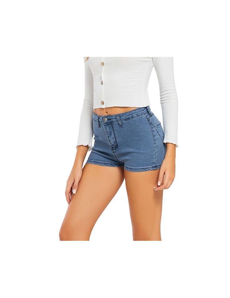 Women's джинсы женские casual high waist pocket jeans button zip shorts stitching Casual pocket zipper stitching jeans femme...