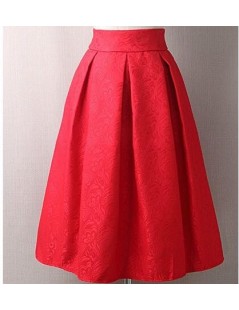 Skirts New Faldas 2019 Summer Style Vintage Skirt High Waist Work Wear Midi Skirts Womens Fashion Red Black Jupe Femme Saias ...