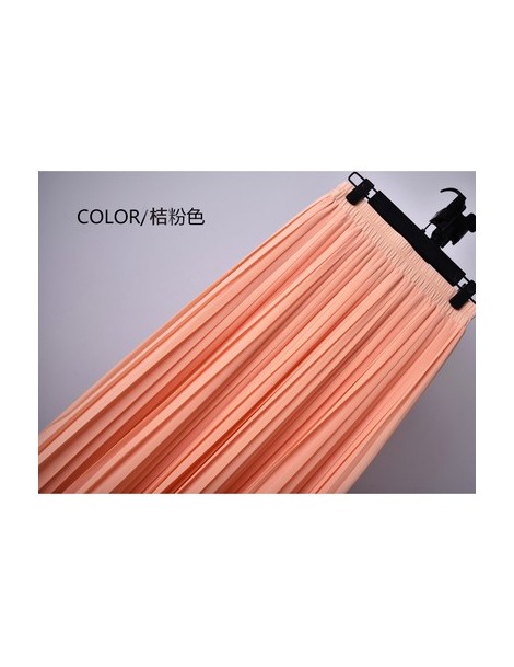 Skirts Wholesale 22Color All-Match Super Pleated Chiffon Skirt Muslim Women's Elastic Band Fashion Ankle-Length Long Bust Ski...