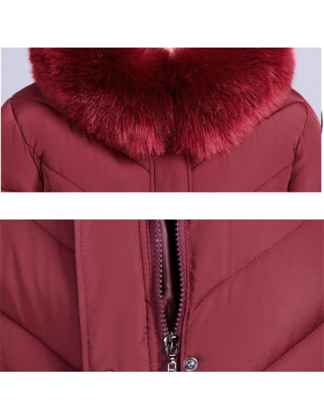Parkas 2019 Plus size XL-6XL Winter Parkas Women X-long Hooded Thicken Down cotton jacket Middle aged Female Fur collar warm ...