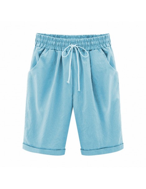 Shorts S-8XL Plus Size Hot Sale Women Summer Cotton linen Shorts Casual Laides Drastring Elastic Loose Short Trousers WDC2019...