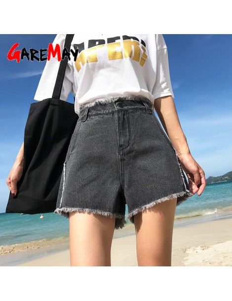 Shorts Shorts Women's Denim Plus Size 2019 Wide Leg Summer Casual Loose High Waisted Female Black Shorts Jeans For Women - Bl...
