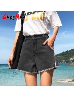 Shorts Shorts Women's Denim Plus Size 2019 Wide Leg Summer Casual Loose High Waisted Female Black Shorts Jeans For Women - Bl...