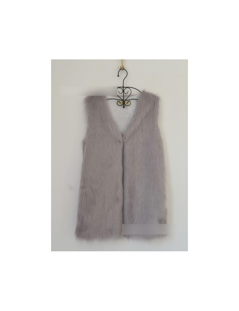 Faux Fur Faux Fur Vest Gilet Fourrure Rabbit Fur femme Vest Outwear Long Coat Special Slim Ladies Coats Fur Women Brown Plus ...