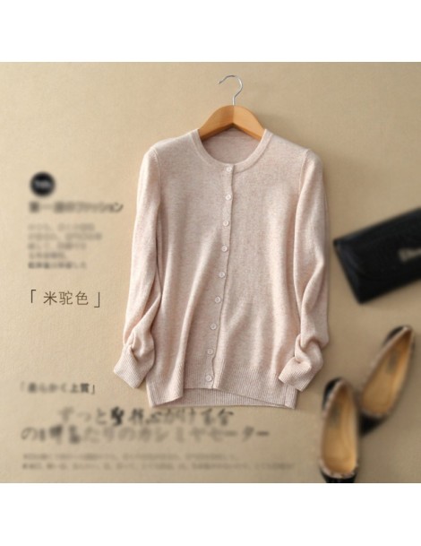 Cardigans O-neck Cashmere Cardigan Sweaters Women Spring Long Sleeve Thin Wool Sweaters Female Knitted Cloth D200 - D00200 pu...