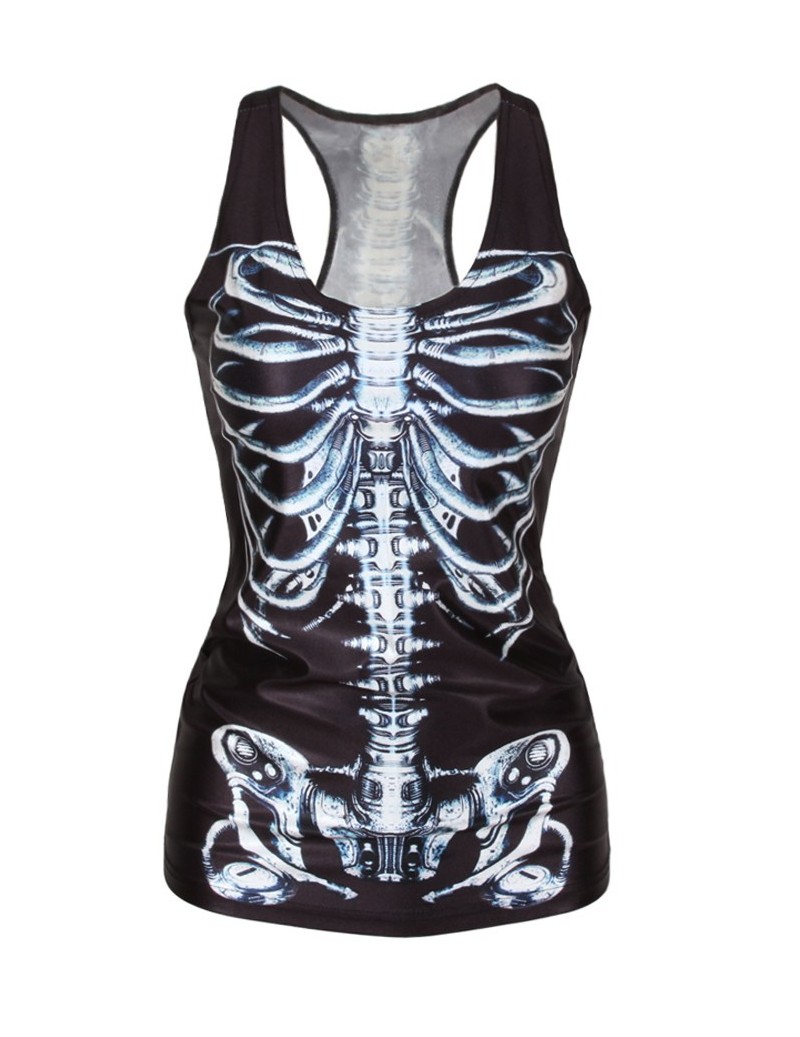 Tank Tops V-06 spring new 2014 women tops skull bone Ribs crop tops adventure time camisole HOT HOT - 4S3343581512 $20.28