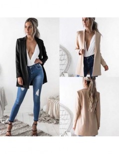 Blazers New Fashion Women Ladies Suit Coat Business Blazer Long Sleeve Outwears Office Lady's Long Blazers - Khaki - 4K394819...