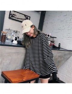 Hoodies & Sweatshirts Hoodies Women 2019 O-Neck Striped Loose All-match Korean Style Harajuku Soft Trendy Sweatshirts Womens ...