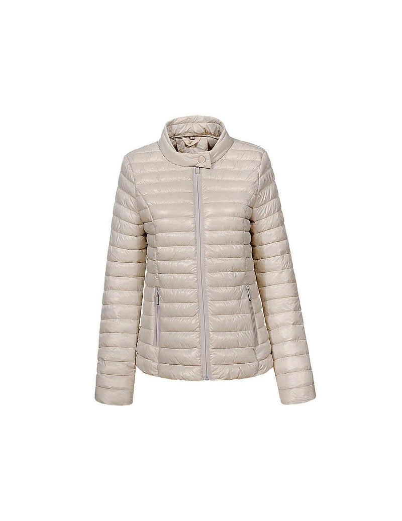 New Fashion Women Casual Solid Zipper Slim Fit Lightweight Thin Parkas Winter Coats Female Winter Jackets WMA-7747 - Grey - ...