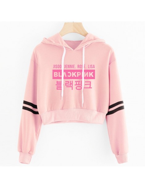 Hoodies & Sweatshirts 2019 Korean Women Sexy Harajuku Kawaii Kpop Blackpink Hoodie Print Hot Female Pink Coat Hip Hop Pullove...