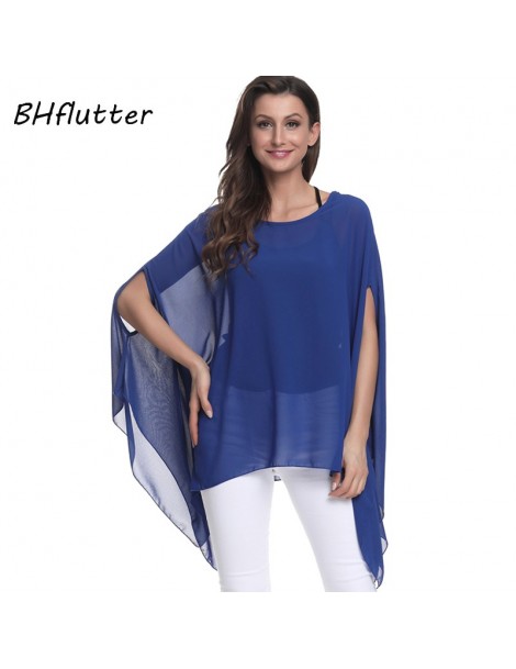 Blouses & Shirts Black Chiffon Tops Women Shirts Plus Size 5XL 6XL 2018 New Arrival Solid Casual Batwing Summer Blouses Chemi...