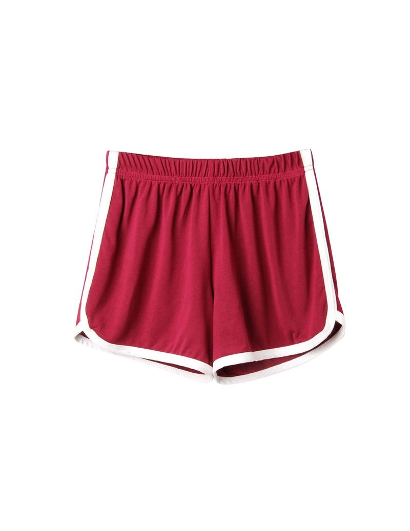 Women Summer Shorts Striped Vintage Short Trousers Women Harajuku Korean Style Shorts 510 - Red - 4E3083145724-5