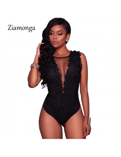 Bodysuits See Through Lace Women Bodysuit Sexy V-Neck Women Bodysuit Romper Jumpsuit Sexy Bodysuit For Women Bodycon Overalls...