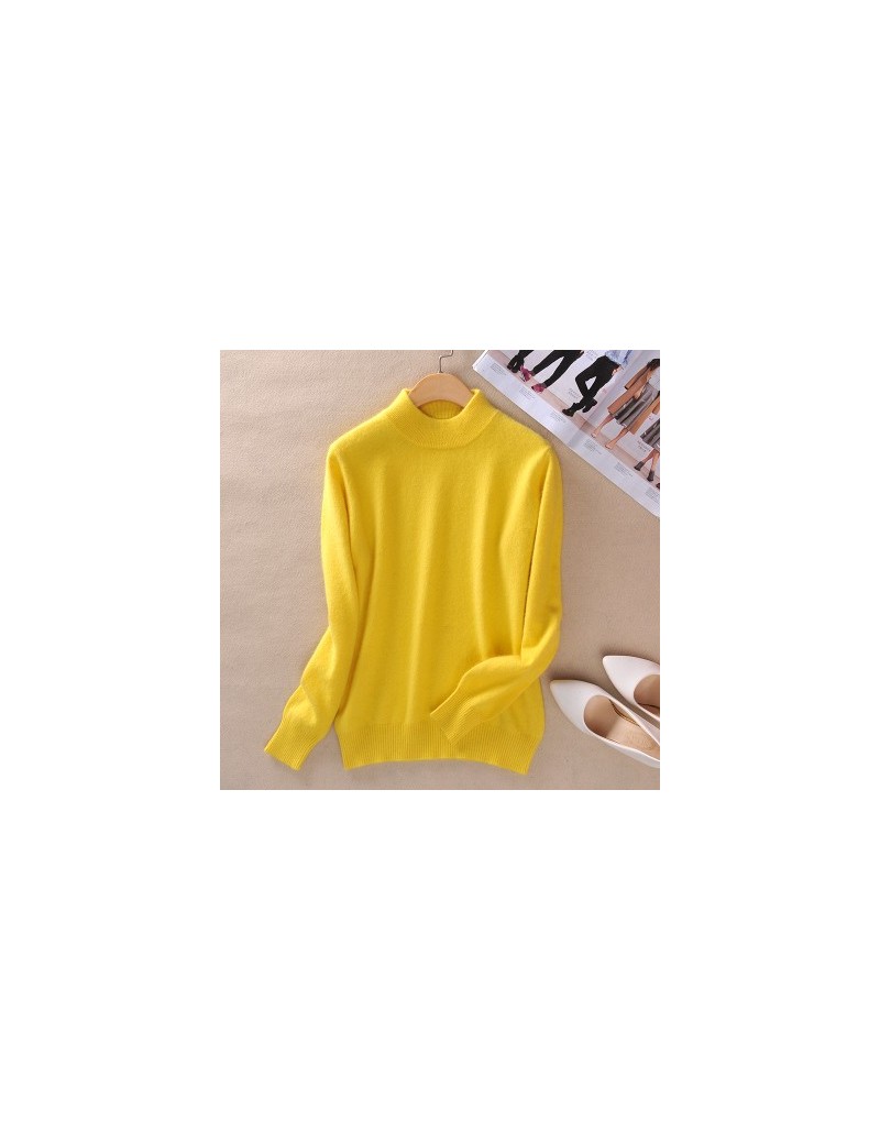 Pullovers 2017 Women's Sweater Fashion Slim Solid Autumn and Winter Warm Knit Turtleneck Pullover Sweater Women selection - Y...