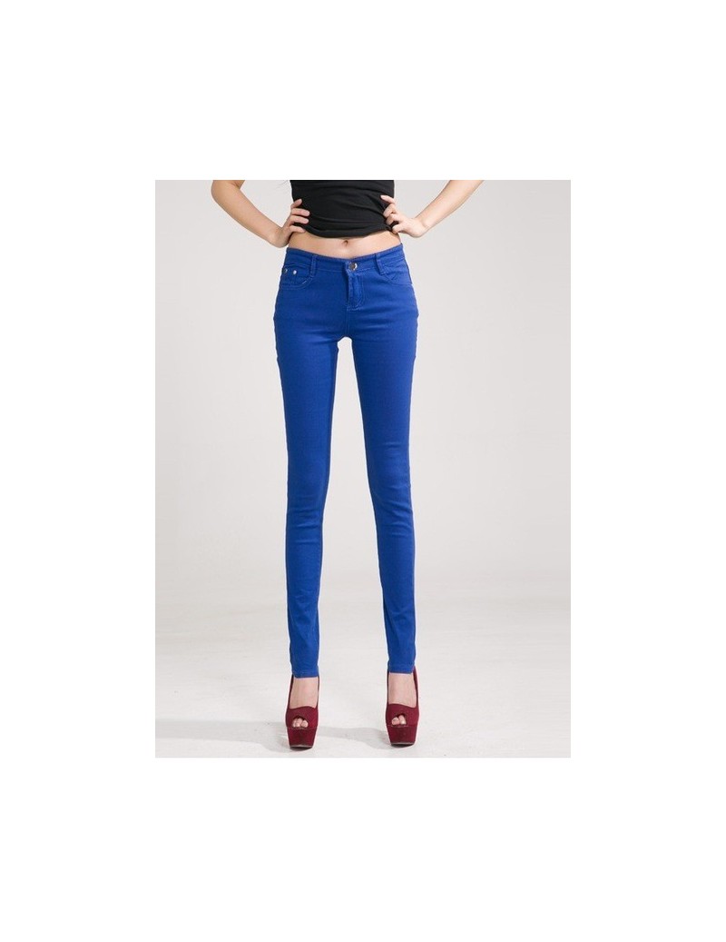 2017 Autumn Women Pencil Jeans Candy Colored Mid Waist Full Length Zipper Slim Fit Skinny Women Pants Hot Fashion Female Jea...