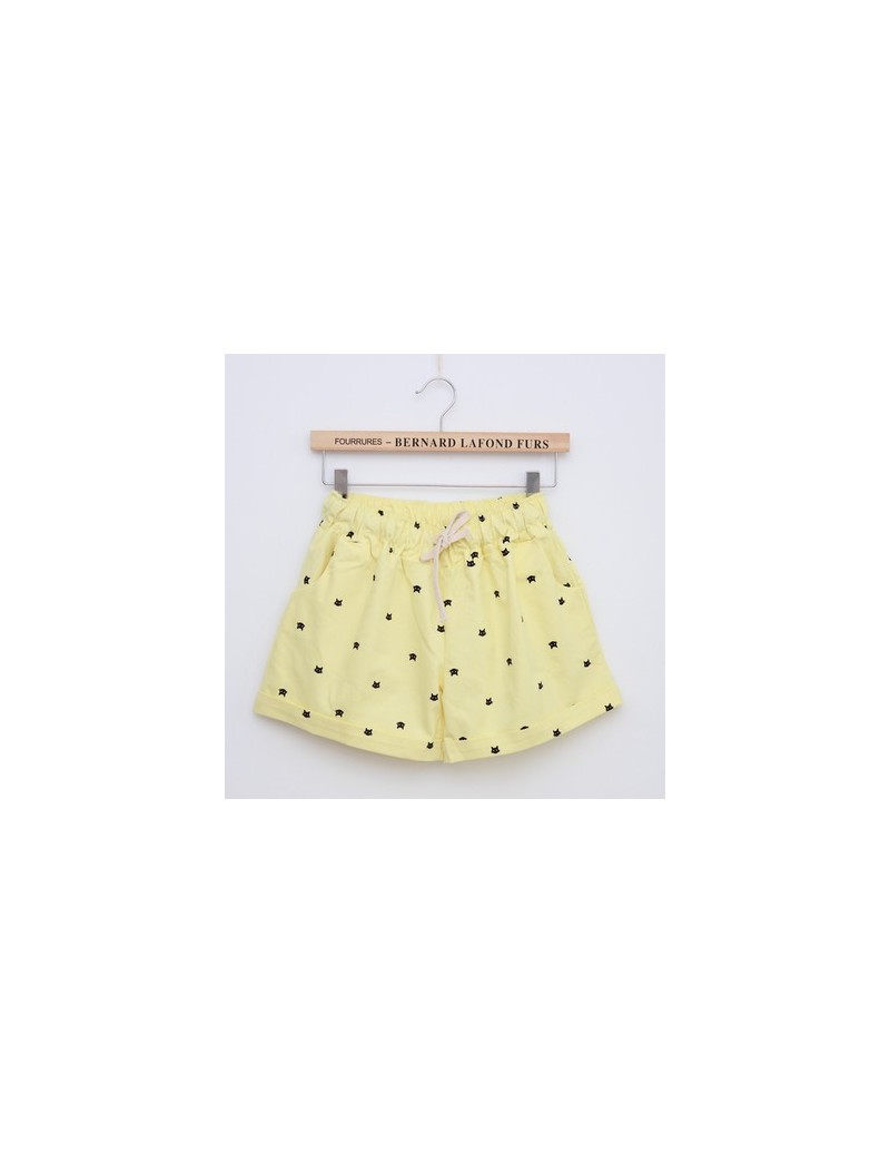 Hot Sale Female Dot Printed Shorts Casual High Elastic Waist Draw String Loose shorts With Pocket C212 - yellow - 4A34853447...