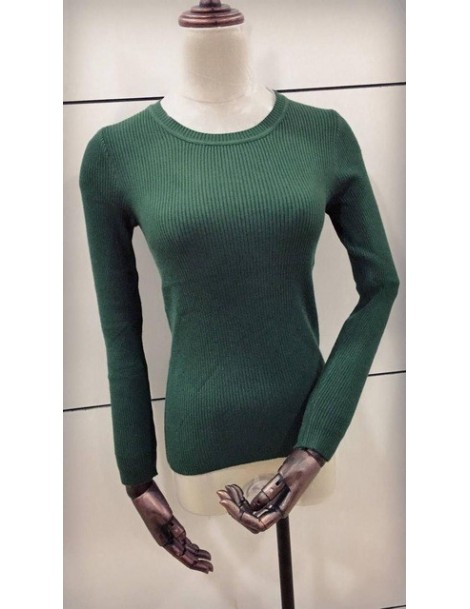 Pullovers 2019 spring Women ladies long sleeve o neck slim fitting knitted short sweater top femme korean pull tight shirts -...