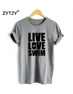 T-Shirts Live Love Swim Letters Print Women tshirt Casual Cotton Hipster Funny t shirt For Girl Top Tee Tumblr Drop Ship BA-1...
