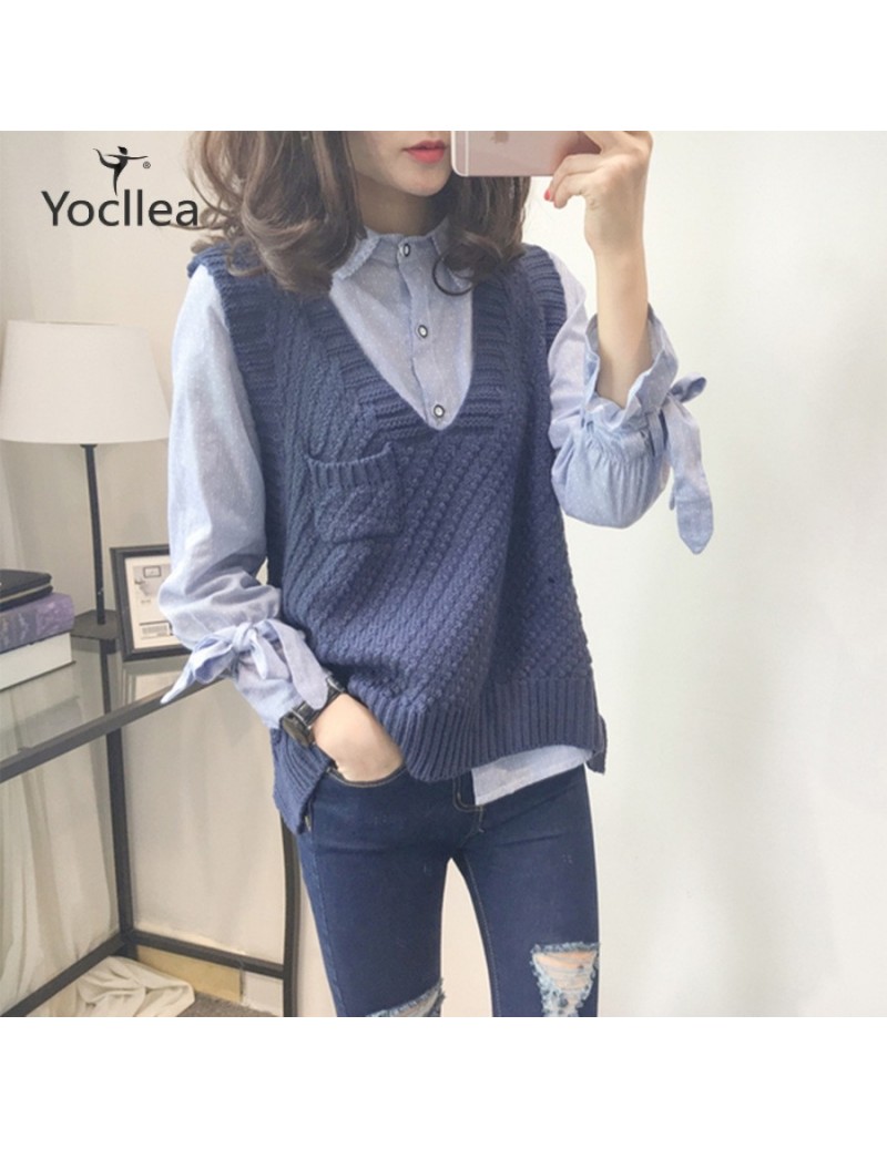 V-Neck Sweater Sleeveless Vest women 2019 New withe Pokcet Irregularity knitted Sweaters Office Lady Loose fashion vests Top...