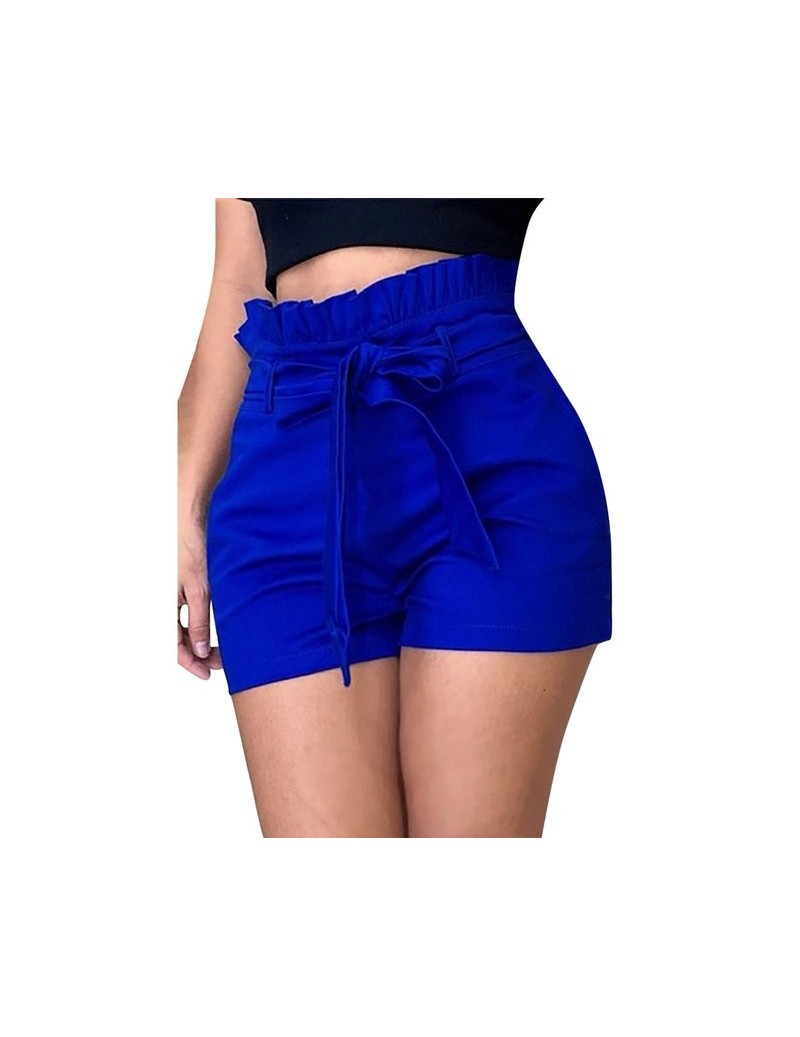 Shorts 2019 new women's fashion shorts fashion high quality sexy personality hollow summer large size flower shorts hot - Blu...