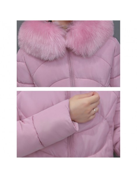 Parkas Boutique women explosion models winter new thicken down jacket in the long section hooded fur collar cotton clothes wo...