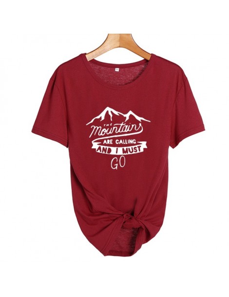 T-Shirts The Mountains Are Calling and I Must Go Travel Lovers Adventure Time Tshirt Camping Harajuku Graphic T Shirts Women ...